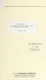 Royan Mine maintenance project - 1985, Roosevelt County, Montana : final report 1985_cover