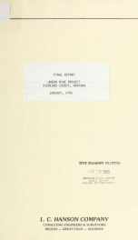 Ahern Mine project, Richland County, Montana : final report 1986_cover