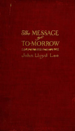 The message of tomorrow : or the gospel of hope_cover