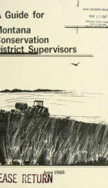 A Guide for Montana conservation district supervisors 1986_cover