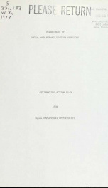 Affirmative action plan for equal employment opportunity 1977_cover