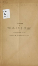 That we may have peace we must now make war. Address of William M. Dickson, at Greenwood hall, Cincinnati, September 23, 1863_cover