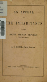 An appeal to the inhabitants of the South African Republic (Transvaal)_cover