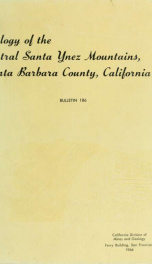 Geology of the central Santa Ynez Mountains, Santa Barbara County, California no.186_cover