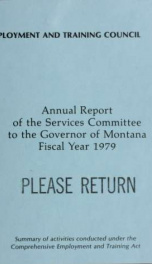 Annual report of the Services Committee to the Governor of Montana 1979_cover