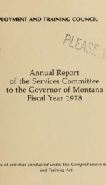 Annual report of the Services Committee to the Governor of Montana 1978_cover