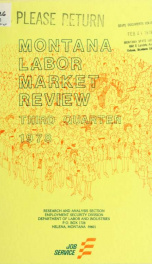 Montana labor market review 1978 3RD QTR_cover