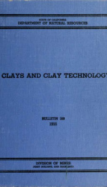 Clays and clay technology : proceedings of the first National Conference on Clays and Clay Technology no.169_cover