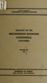 Geology of the Breckenridge Mountain quadrangle, California no.168_cover