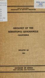 Geology of the Sebastopol quadrangle, California no.162_cover