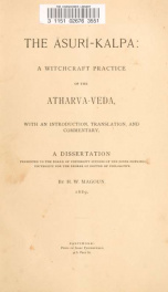 The Asuri-Kalpa: a witchcraft practice of the Atharva-Veda_cover