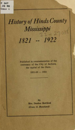 History of Hinds County, Mississippi, 1821-1922_cover