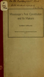 Mississippi's first constitution and its makers_cover