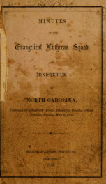 Minutes of the Evangelical Lutheran Synod and Ministerium of North Carolina : convened at Frederick Town, Davidson County, North Carolina, Friday May 4, 1855_cover