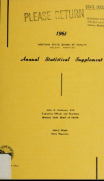 Annual statistical supplement - Montana State Board of Health 1961_cover