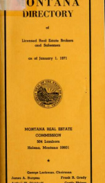 Montana directory of licensed real estate brokers and salesmen as of .. 1971_cover