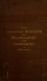 The Christian ministry : miscellanies for candidates_cover