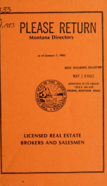 Montana directory of licensed real estate brokers and salesmen as of .. 1983_cover