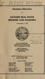 Montana directory of licensed real estate brokers and salesmen as of .. 1979_cover