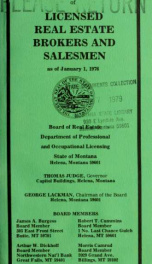 Montana directory of licensed real estate brokers and salesmen as of .. 1976_cover