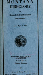 Montana directory of licensed real estate brokers and salesmen as of .. 1967_cover