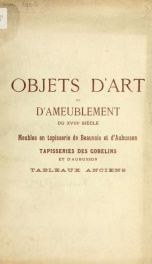 Objets d'art et d'ameublement du XVIIIe siècle_cover