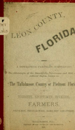 Leon county, FLorida. A descriptive pamphlet_cover