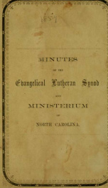 Minutes of the Evangelical Lutheran Synod and Ministerium of North Carolina : convened in St. James' Church, Concord, North Carolina, Thursday April 28, 1859 : with minutes of the Synodical, Missionary and Educational Society, appended_cover