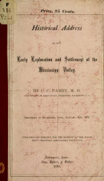 Historical address on the early exploration and settlement of the Mississippi Valley_cover