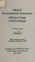Draft : environmental assessment : Alberton Gorge land exchange 2000_cover