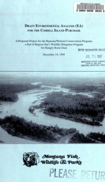 Draft environmental analysis (EA) for the Coriell Island purchase 1995_cover
