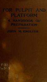 For pulpit and platform : a handbook on preparation_cover