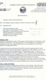 State agency land exchanges performance audit follow-up 2003_cover