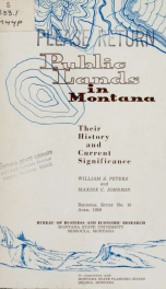 Public lands in Montana, their history and current significance 1959_cover