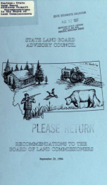 Recommendations to the Board of Land Commissioners 1994_cover