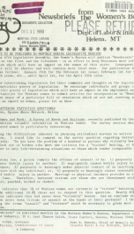 Newsbriefs from the Women's Bureau January 1981 - June 1981_cover