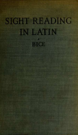 Sight reading in Latin for the second year_cover