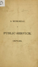 A memorial of public service, 1879-88_cover