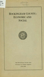 Rockingham County: economic and social; a laboratory study at the University of North Carolina, Department of Rural Economics and Sociology_cover