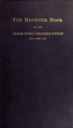 The register book for the parish, Prince Frederick, Winyaw_cover