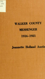Walker County messenger, 1916-1921_cover