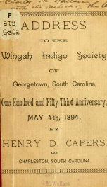 Address to the Winyah indigo society of Georgetown_cover