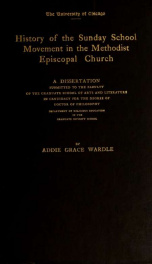 History of the Sunday school movement in the Methodist Episcopal church_cover