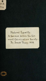 Natural equality. A sermon before the Vermont Colonization Society, at Montpelier, October 17, 1833 2_cover