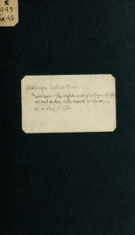 The rights and privileges of the several states in regard to slavery; being a series of essays, published in the Western Reserve chronicle, (Ohio,) after the election of 1842_cover