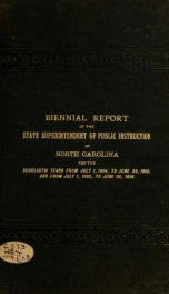 Report of the State Superintendent of Public Instruction of North Carolina [serial] 1894/95-1895/96_cover