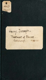 A statement of facts respecting the condition & treatment of slaves, in the city of Vicksburgh and its vicinity, in the state of Mississippi,in 1838 & '39_cover