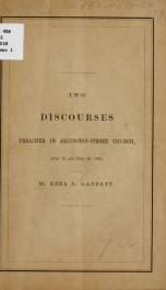 Two discourses preached in Arlington-street church July 12 and July 19, 1863_cover