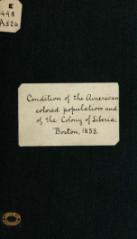 Condition of the American colored population, and of the colony at Liberia 1_cover
