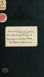 Sermon, delivered at Springfield, Mass., July 4th, 1829, before the Auxiliary Colonization Society of Hampden County_cover